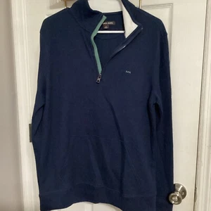 Pullover Michael Kors da uomo con tasca con cerniera quarto 1/4 blu navy taglia media - Foto 1 di 1