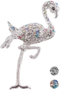 Killer Kirsche PHILINE Vintage TROPICAL FLAMINGO Glitzerstein BROSCHE Rockabilly - Bild 1 von 5