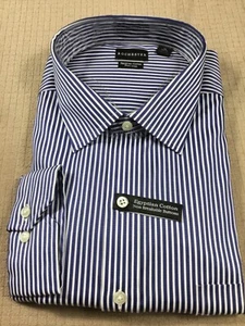 Rochester Egyptian Cotton Non Iron Men’s Dress Shirt Striped Size 19 34/35 NWT - Picture 1 of 3