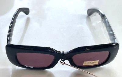 BCBG Max Azria BCBGeneration Black Retro Mod Rectangular Sunglasses NWT - Image 1 of 4