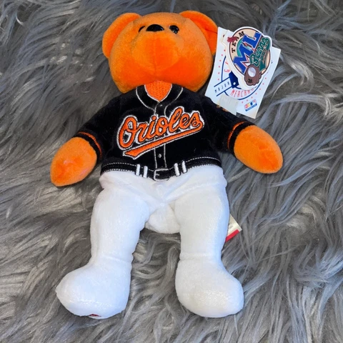 NWT Rare Vintage MLB Baltimore Orioles Team ML Bears 2000 Beanie Bear Plush Toy Cover