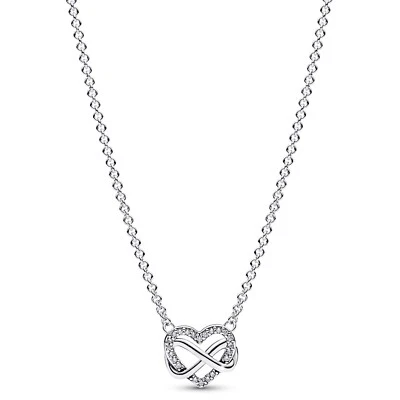 PANDORA Schmuck Silberkette für Damen Funkelndes Unendlichkeits-Herz 392666C01-5 - Bild 1 von 4