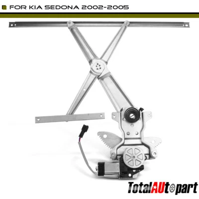 Regulador de ventana eléctrica con motor para Kia Sedona 2002-2005 3,5 L delantero derecho 2 pines Foto 1 de 4