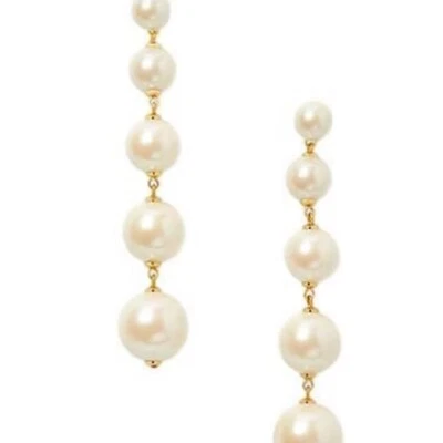 PENDIENTES LINEALES NUEVOS CON ETIQUETAS NEW KATE SPADE NEW YORK "CHICAS EN PERLAS" Foto 1 de 2