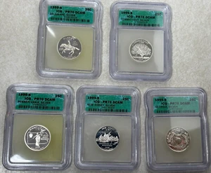 1999 S SILVER Proof Quarter Set ICG PR 70 DCAM includes Delaware - Picture 1 of 7