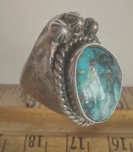 RAR Vintage Old Pawn Sterling Silber Türkis Ring * Größe 12 * 26,2 Gramm - Bild 1 von 10