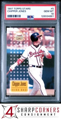 1997 TOPPS STARS #5 CHIPPER JONES BRAVES HOF PSA 10 - Image 1 of 2
