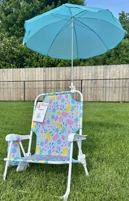 Silla de Playa JESSICA SIMPSON 3-6 Años Refrescante Verano Plegable Paraguas Taza Foto 1 de 4