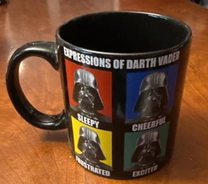 Expressions Of Darth Vader Humorous Mug Star Wars Coffee Cup 20 oz Black Ceramic - Picture 1 of 7