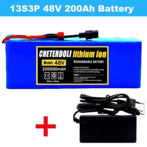 13S3P 48V Batteriepack 200AH Batterie mit 20A BMS + 54.6V 2A Ladestecker - Bild 1 von 16