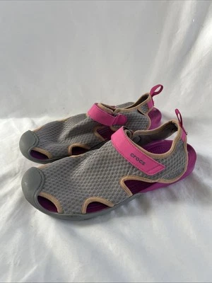 Crocs Swiftwater Sandalias de Malla para Mujer 10 Gris Rosa Melocotón Playa Natación Agua Zapatos Foto 1 de 4