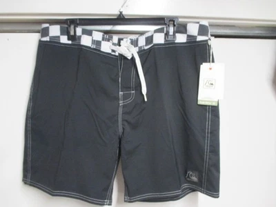 QUIKSILVER «ПЛАВАТЬ» МУЖСКОЙ ПЛАВКИ ШОРТЫ (36) НОВЫЙ С ЯРЛЫКАМИ ЧЕРНЫЙ УЗОР ЗАДНИЙ КАРМАН - Изображение 1 из 4