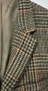 Vintage 1950s Tweed Blazer 40R Brown Glen Plaid Mens 3|2 Roll Sport Coat USA - Picture 1 of 23