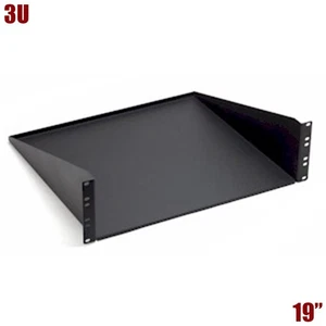 3U 19" Cantilever Server Shelf Shelves Rack Mountable 16" Depth Steel Black - Picture 1 of 1