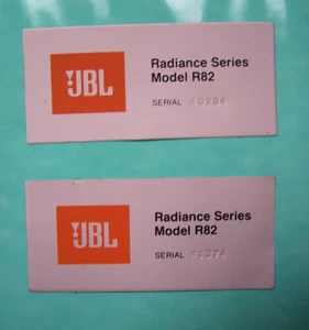 JBL R82 RADIANCE SERIES FOILCALS W/ SERIAL #'S - Picture 1 of 3