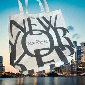 Borsa The New Yorker Tote Bag classica tela shopping generi alimentari libri 15" x 15" x 5" - Foto 1 di 13