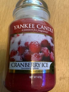 Yankee Scented Red Candle Large Jar 22oz 623g - Cranberry Ice - Bild 1 von 4