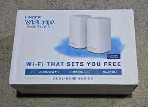 Linksys Velop AC2400 Dual-Band Mesh Wi-Fi System, 2-Pack, White - Picture 1 of 2