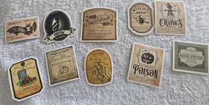 10 Dark Acedemia Apothecary Labels Vintage Style Halloween Drought Tonic Potion - Picture 1 of 11