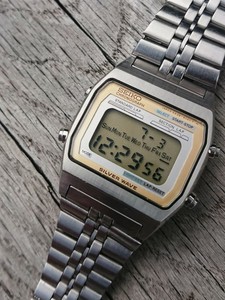 Rare Vintage Seiko A229-5020 Silver Wave Lcd Chronograph Watch 1979 Boxed 