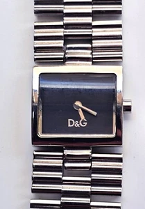 D&G Watch Stainless Steel, Silver Colour, Rectangualr Black Dial, for Women 22mm - Picture 1 of 9