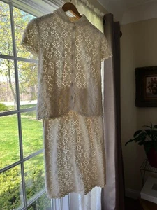 Vintage Made in Spain for Macys 2 pc sz small women’s beautifully Crotched. - Picture 1 of 24