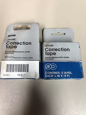 Sears Lift-Off Typewriter Correction Tape Ribbons 54010, 54085, and 54089 - Image 1 of 3