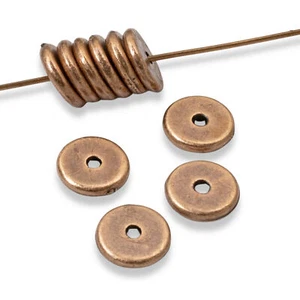 10-Pack 8mm Copper Spacer Beads, Antique Finish Heishi Disk Beads, DIY Jewelry - Picture 1 of 6