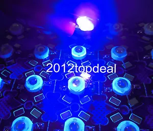 10 Stck. 3W High Power ULTRAVIOLETT UV LED 395-400nm Aquarium auf 20 mm Sternbasis - Bild 1 von 3