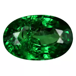 1,64 quilates llamativo corte ovalado (9 x 6 mm) granate tsavorita verde Tanzania - Imagen 1 de 2