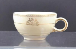 Taza de café de té vintage Crown Potteries con rollo dorado descontinuada 2 3/8" G16 - Imagen 1 de 9