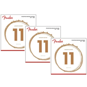 Fender 60CL Phosphor Bronze Acoustic Guitar Strings, Custom Light - 3 PACK - Picture 1 of 1