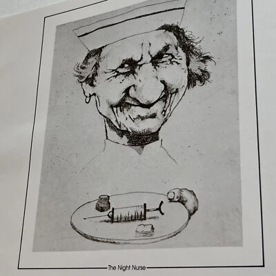 Charles Bragg De Colección Libro Placa Impresión Sardónica Noche Enfermera Medicina Hospital Noc RN Foto 1 de 4