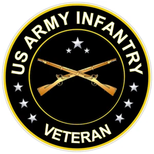 US Army Infantry Veteran Bumper Sticker Military Vinyl Soldier Decal 5" - Bild 1 von 3