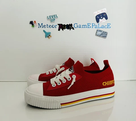 Kansas City Chiefs FOCO Women's Knit Canvas Fashion Sneakers Size 7 HTF Rare Cover