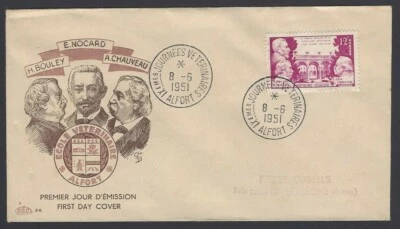 Francia 1951 Medicina Veterinaria Pictórica FDC Foto 1 de 2