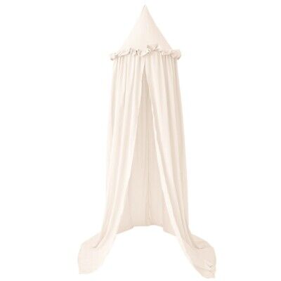 Hanging Canopy With Frill Top Ecru Cot Room Kids Baby Bed Nice And Safe Place • 65.99£