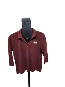 Cutter And Buck Ladies Large Mississippi State Bulldogs Polo 3/4 Sleeve Shirt - Picture 1 of 10