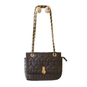 Betsey Johnson Black Black Quilted Shoulder Bag with Chain - Picture 1 of 7