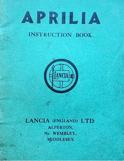 LANCIA APRILIA instruction book - ENGLISH - Immagine 1 di 1