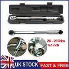 Ratcheting Torque Wrench 1/2" Socket Square Drive 28 - 210Nm Car Wheel Wrench