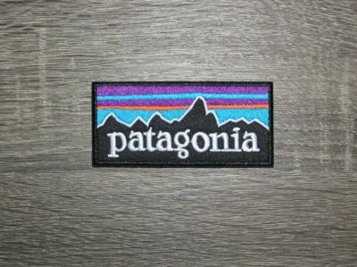 Patagonia Black Multicolor Embroidered Iron On Patch 3.5" x 1.75" - Image 1 of 3