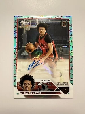 2023-24 Topps Chrome OTE Jalen Lewis Aqua Auto Refractor SP /99 - Image 1 of 4