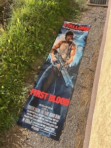Rambo First Blood Kino Videothek BannerKunststoff Sylvester Stallone 2m Rare - Bild 1 von 20