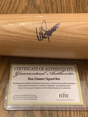 Don Zimmer Auto Rawlings Bat w/ JSA & Elite COA Chicago Cubs - Image 1 of 4