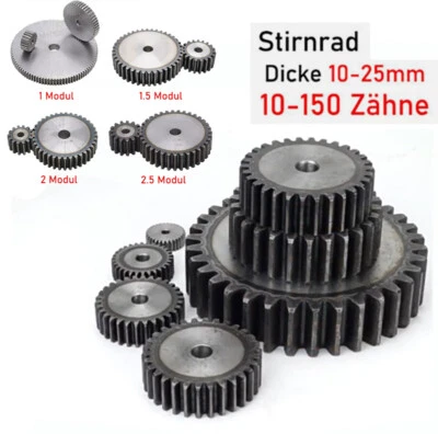 1~2.5 Modul 10z 11z~150z Zähne Zahnrad Stirnrad Dicke 10mm-25mm C45 Stahlzahnrad - Bild 1 von 4
