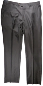Canali Mens Dress Pants 36/31 Brown Pinstriped Wool Made-in-Italy Classic - Picture 1 of 10