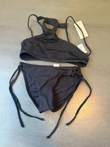 full cut NEW black L SPACE two piece swimsuit bikini size XS - Picture 1 of 2