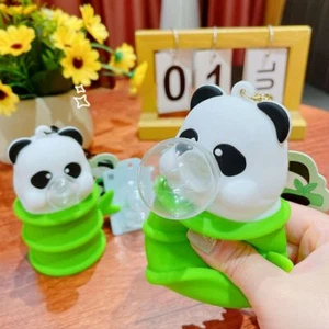 Creative Cartoon Panda Keychain Cute Panda Bamboo Pendant Couple - Picture 1 of 8