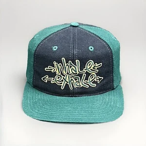 RARE Vintage Inhale Exhale Snapback Hat Rap Hip Hop 80s 90s Smoker Green Black - Picture 1 of 6